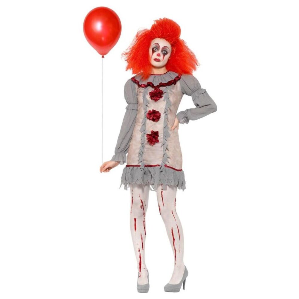 Smiffys Womens/Ladies Clown Vintage Costume Set / Gray/Red